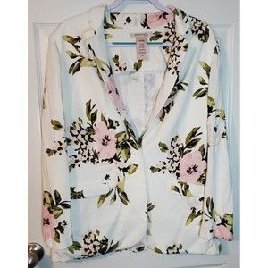 Philosophy Jacket 2x Womans White Floral Feminine
